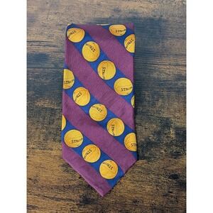 Structure Mens Silk Necktie Red With‎ Basketball Theme All Silk 58"